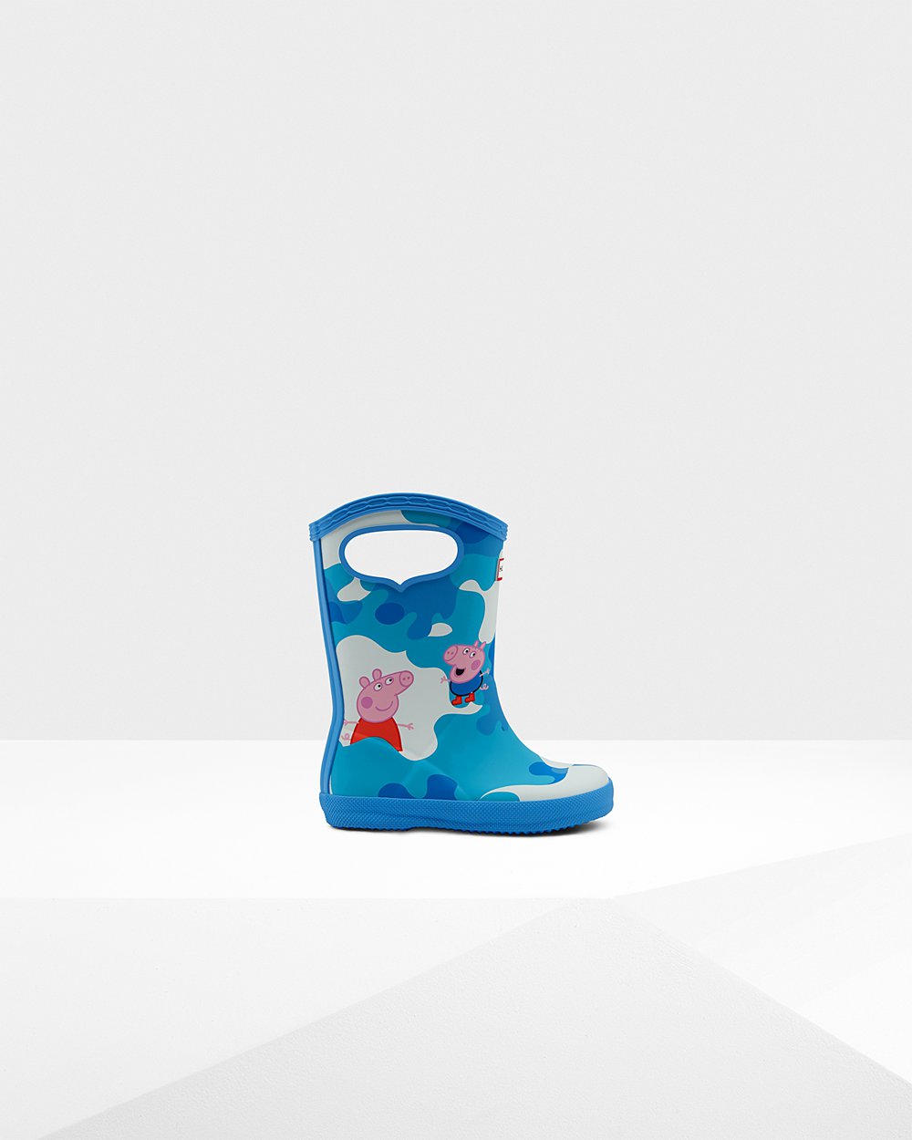 Hunter Original First Peppa Pig Grab Handle Rain Boots - Outlet Kids Blue - OXHEDG542